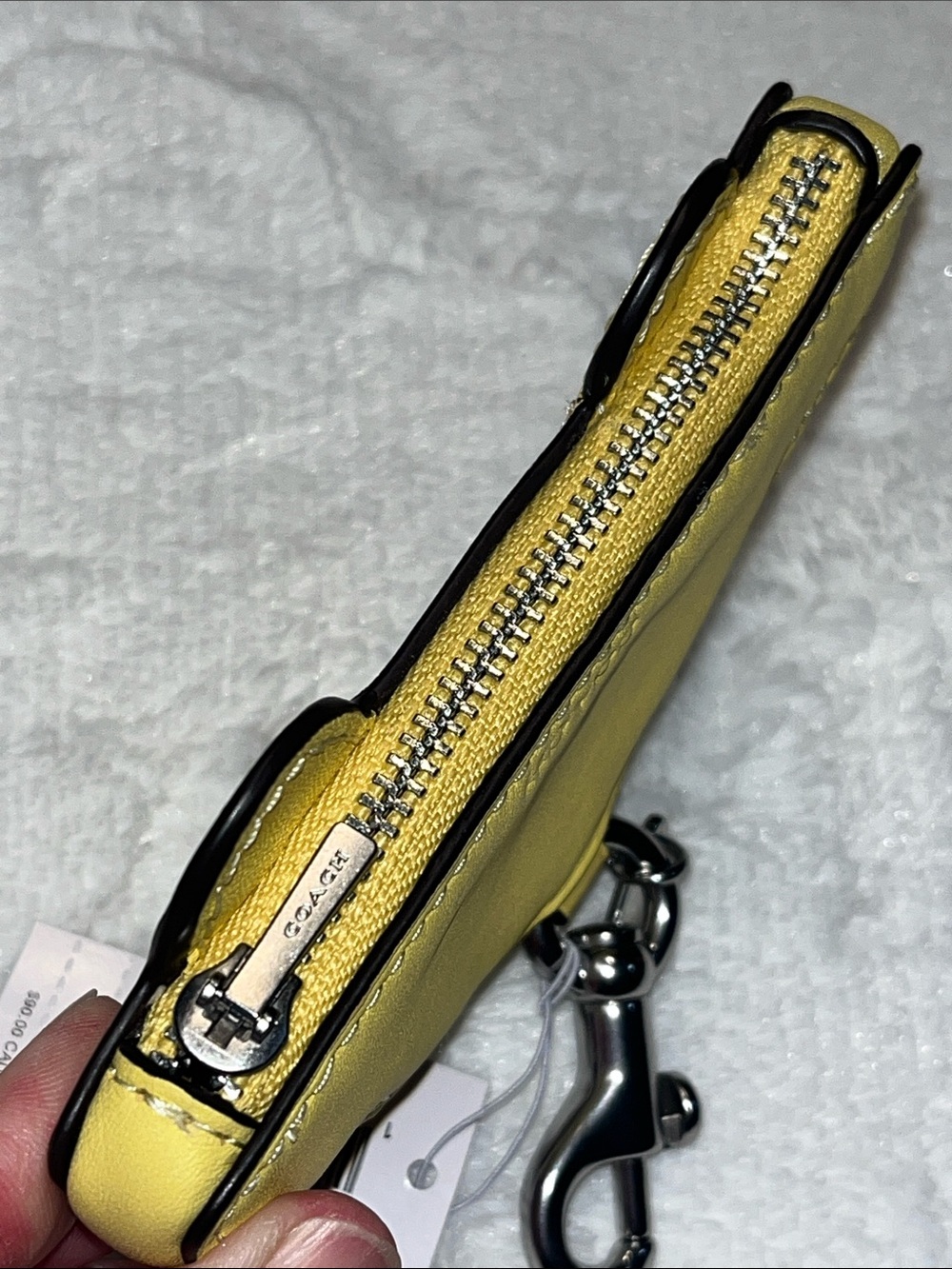 Coach NWT! Yellow Taxi Car Leather Coin Purse Bag Charm Key Chain - Picture 9 of 13